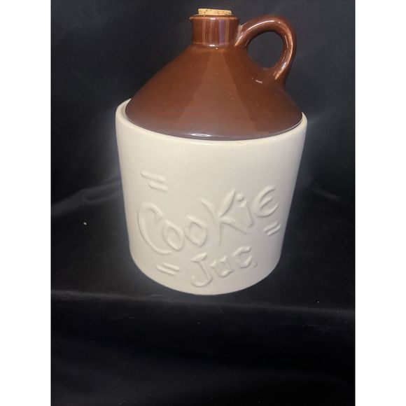 Vintage McCoy Brown Jug Cookie Jar Pottery 1950's - Picture 1 of 6